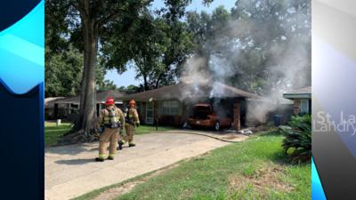 Family of Five Displaced After A Vehicle Caught Fire Under a Carport