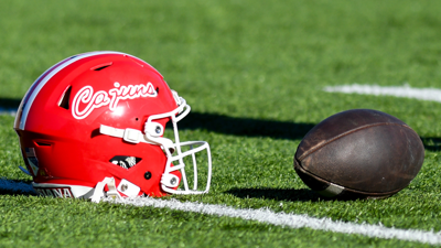 UL Football Helmet Red with Script